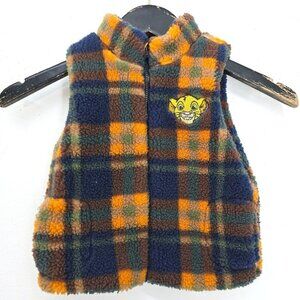Disney Baby The Lion King Baby Simba Navy MUstard Orange Sherpa Sweater Vest